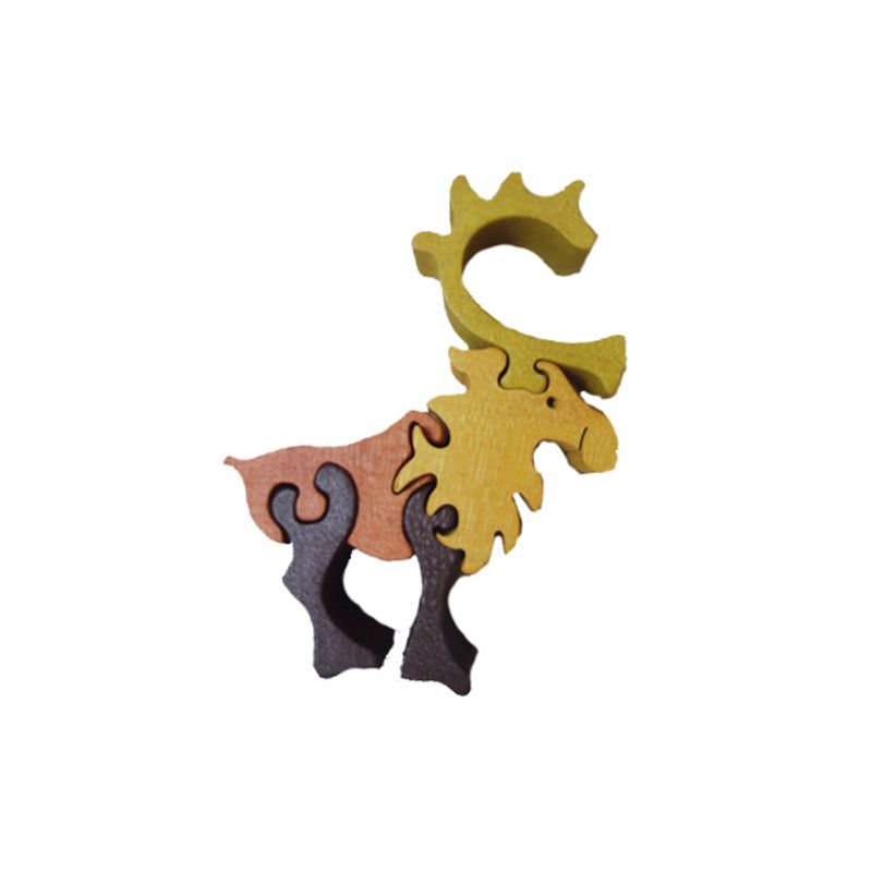 Puslespill i tre- ulike dyr